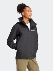 adidas Black Multi Essentials 2L Technial Rain Jacket - Image 3 of 7