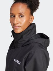 adidas Black Multi Essentials 2L Technial Rain Jacket - Image 5 of 7