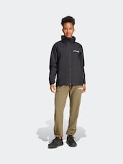 adidas Black Multi Essentials 2L Technial Rain Jacket - Image 6 of 7