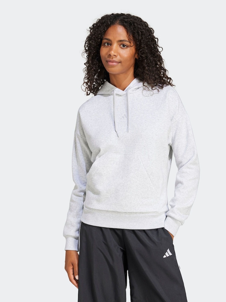 adidas Light Grey Small Logo Hoodie - Image 1 of 6