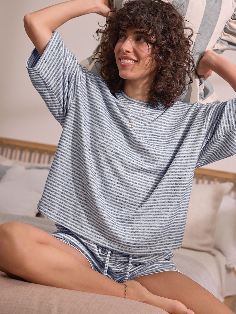 Graue Streifen - Cosy Short Pyjamas Set - Bild 2 von 8 Graue Streifen - Cosy Short Pyjamas Set - Bild 2 von 8