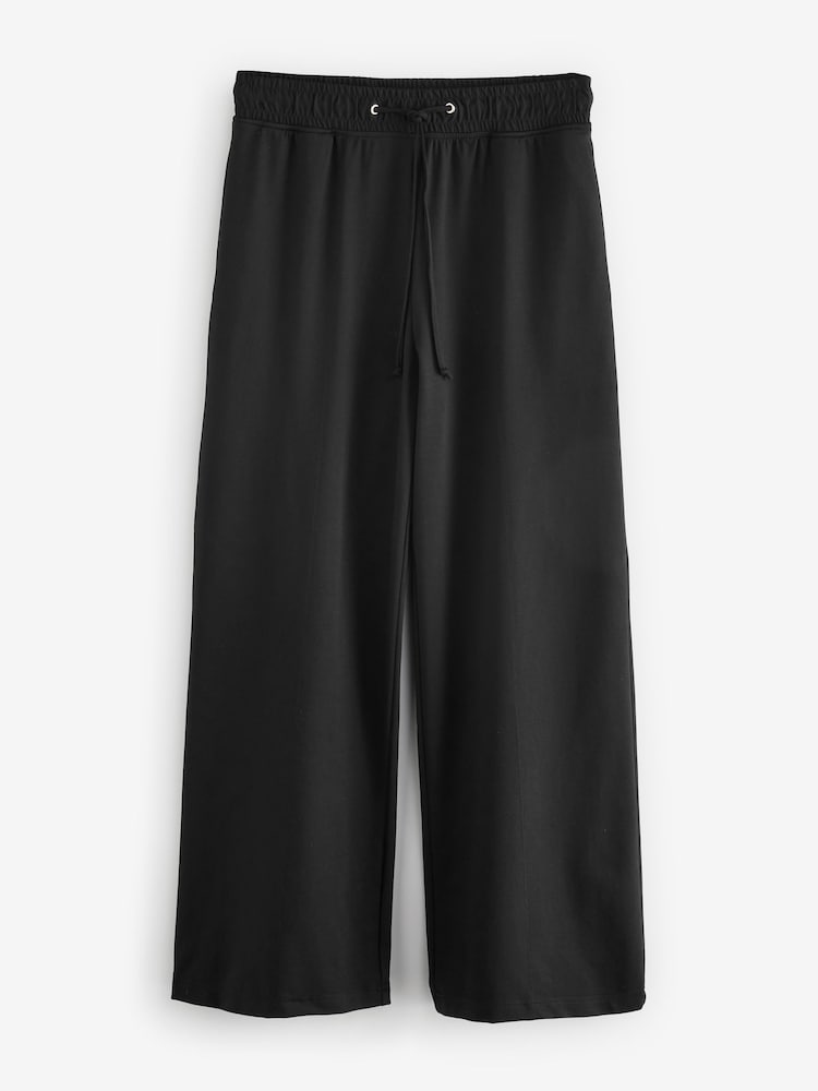 Black Wide Leg Pull On Trousers - Image 1 of 1