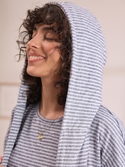 Grey Stripe Cosy Lightweight Dressing Gown - Image 6 of 8