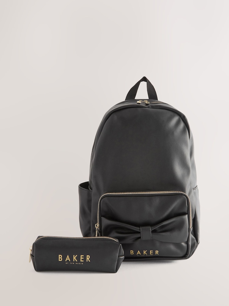 Baker by Ted Baker Girls Back to School Bow Black Backpack - Image 1 of 10
