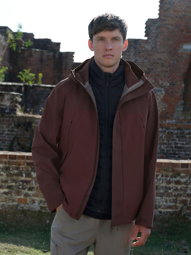 Burgundy Red Dry-Tech Waterproof Colourblock Anorak Jacket - Image 7 of 7