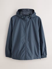 Azul marino - Chaqueta ligera con diseño plegable e impermeable con capucha - Imagen 6 de 11