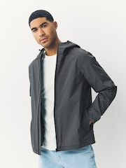 Black Ripstop Lightweight Waterproof Packable Hooded Jacket - Image 1 of 1