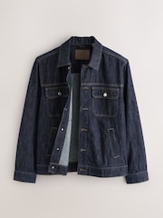 Dark Wash Denim Stripe Trucker Jacket - Image 10 of 13