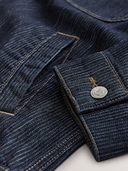 Dark Wash Denim Stripe Trucker Jacket - Image 13 of 13