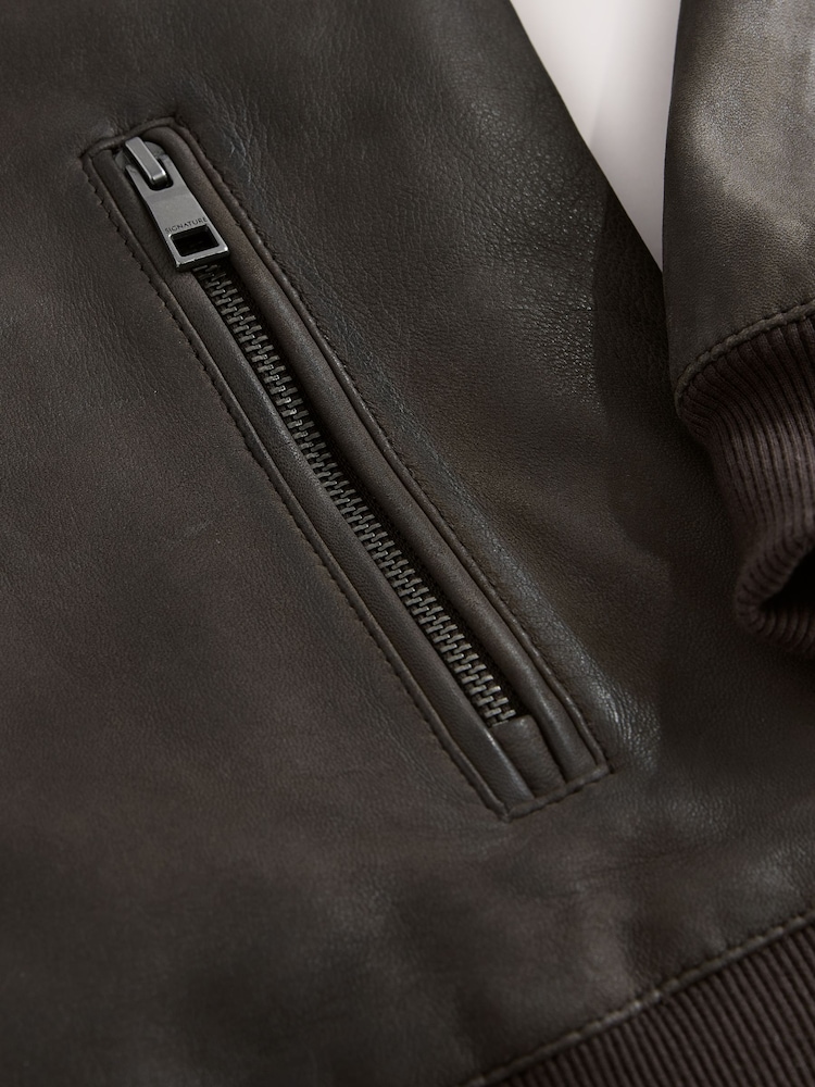 Brown Nubuck Signature Leather Bomber Jacket - Image 13 of 13 Brown Nubuck Signature Leather Bomber Jacket - Image 13 of 13