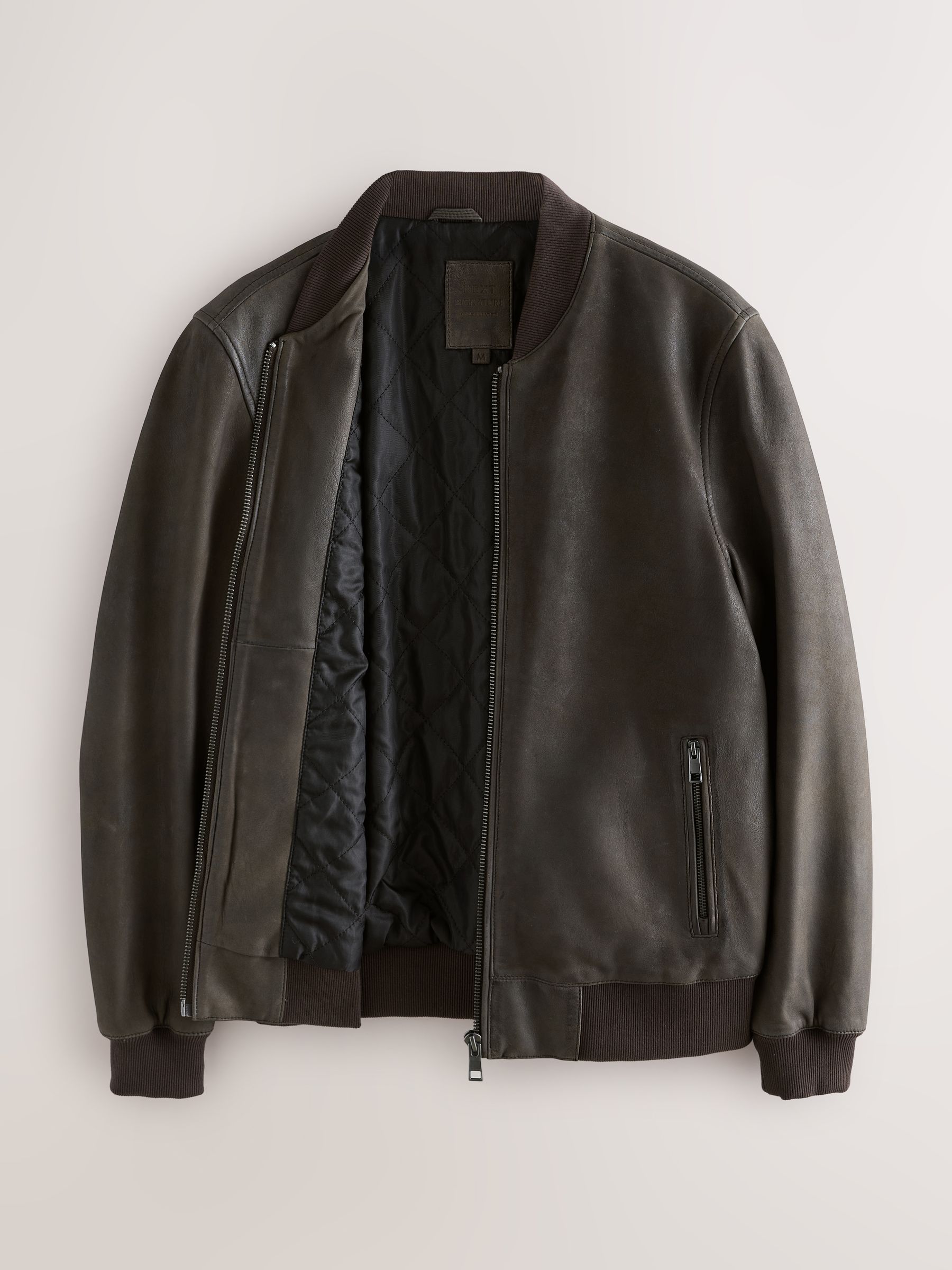 Buy Brown Nubuck Signature Bomber Jacket from Next USA