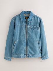 Blue Denim Borg Lined Worker Jacket - Image 7 of 10