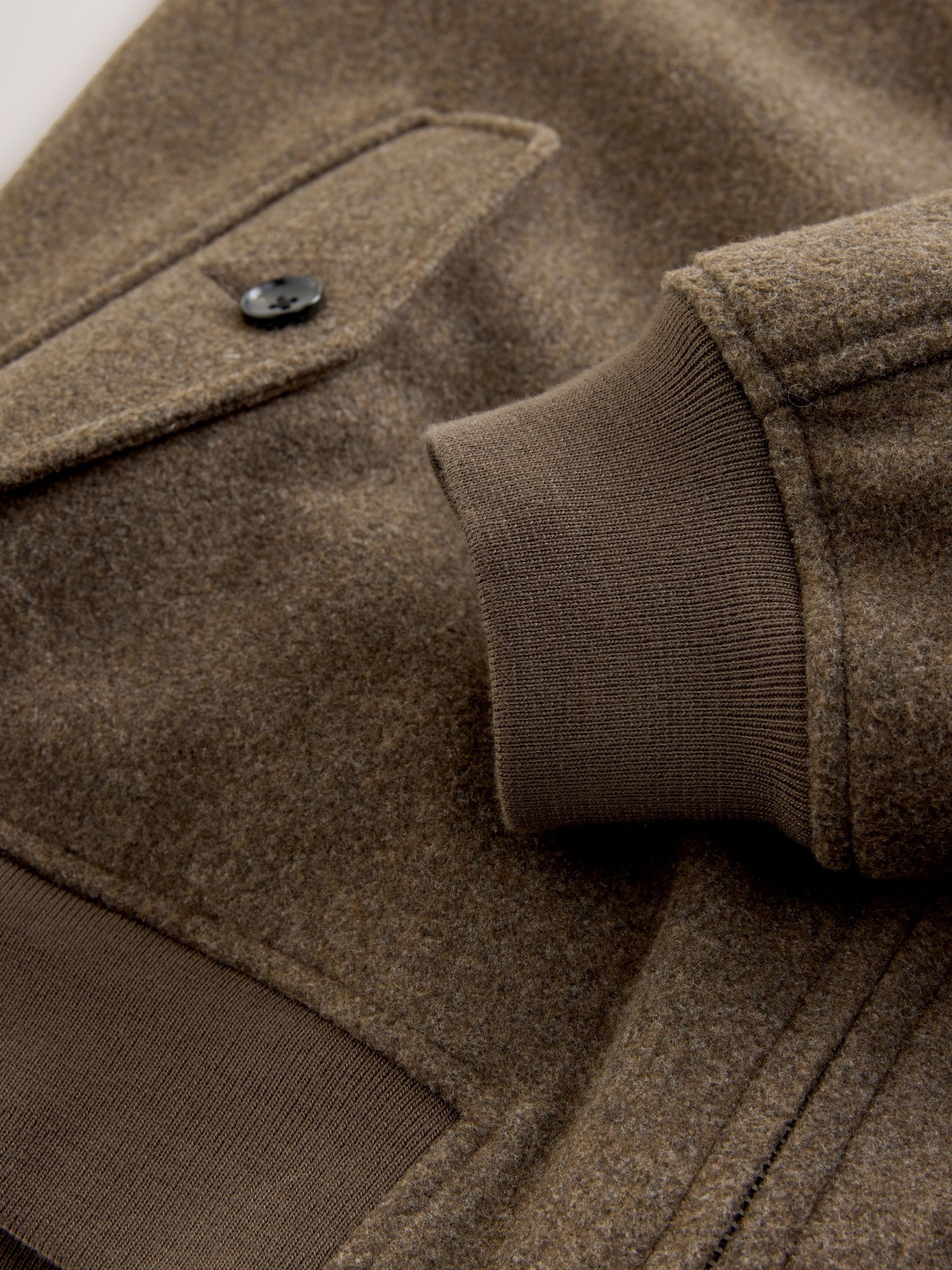 Buy Neutral Wool Look Borg Lined Harrington Jacket from Next USA
