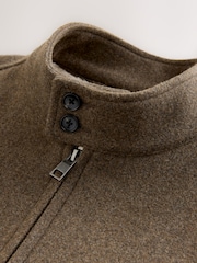 Neutral Wool Look Borg Lined Harrington Jacket - Image 12 of 12