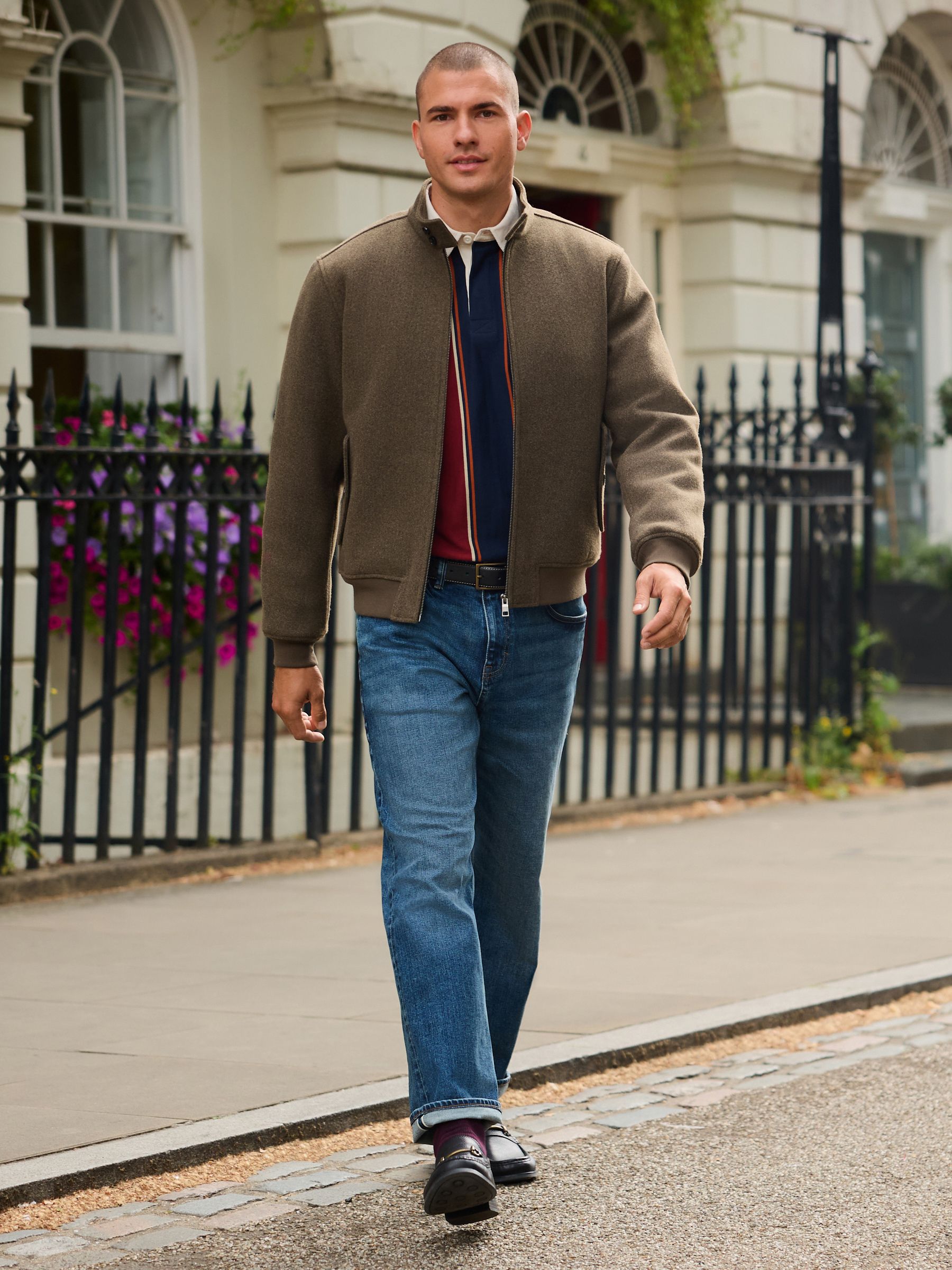 Buy Neutral Wool Look Borg Lined Harrington Jacket from Next USA