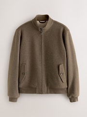 Neutral Wool Look Borg Lined Harrington Jacket - Image 8 of 12