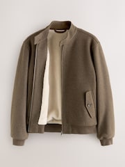 Neutral Wool Look Borg Lined Harrington Jacket - Image 9 of 12