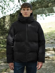Black Regular Length ThermoGen Shower Resistant Puffer Jacket - Image 1 of 13