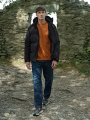 Black Regular Length ThermoGen Shower Resistant Puffer Jacket - Image 3 of 13