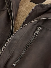 Brown Borg Lined Faux Leather Jacket - Image 15 of 15