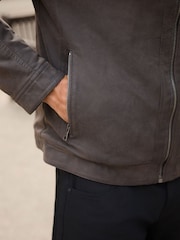 Brown Borg Lined Faux Leather Jacket - Image 6 of 15
