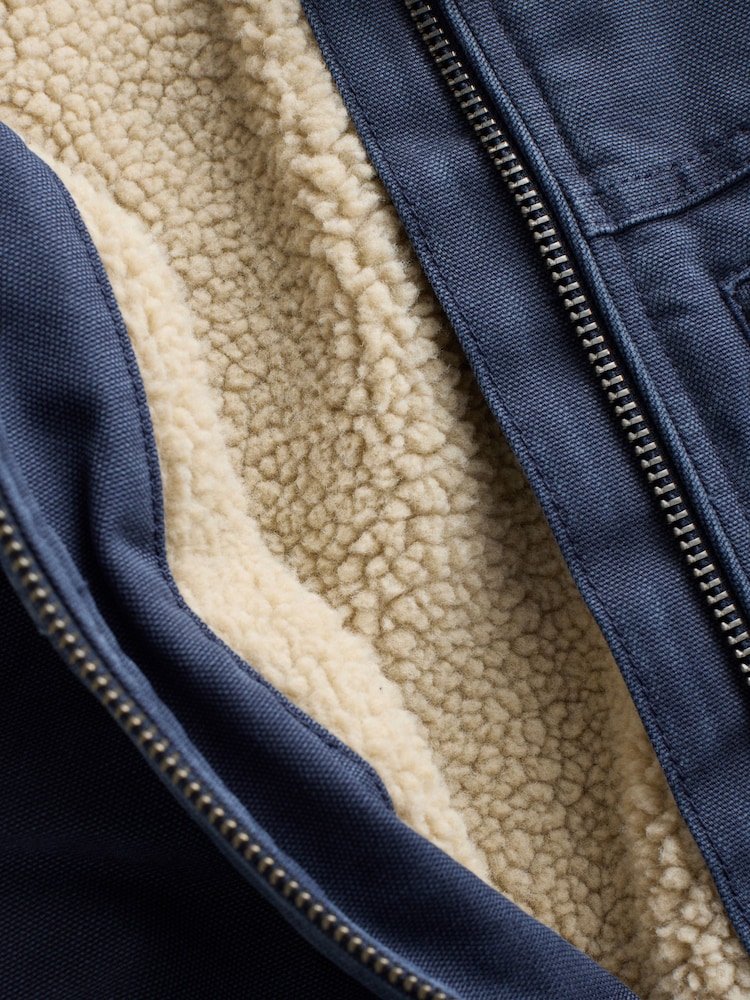 Blue Canvas Borg Lined Jacket - Image 12 of 12 Blue Canvas Borg Lined Jacket - Image 12 of 12