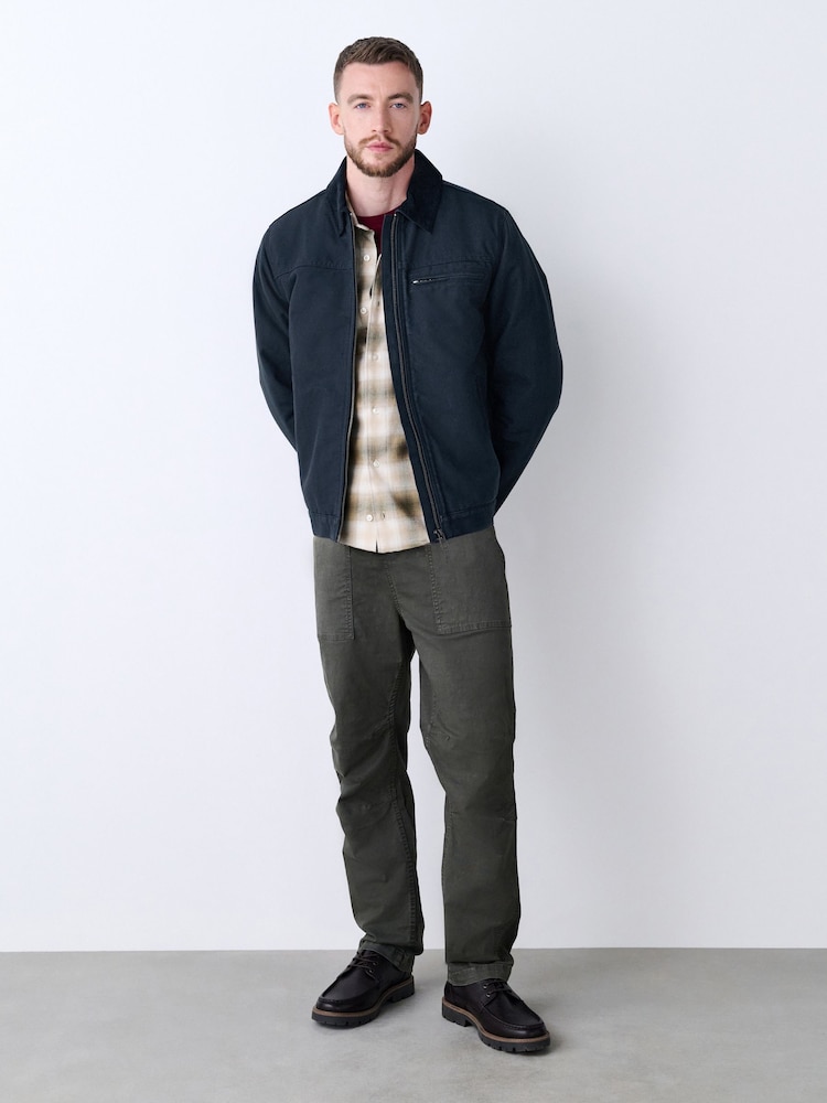 Blue Canvas Borg Lined Jacket - Image 2 of 12 Blue Canvas Borg Lined Jacket - Image 2 of 12