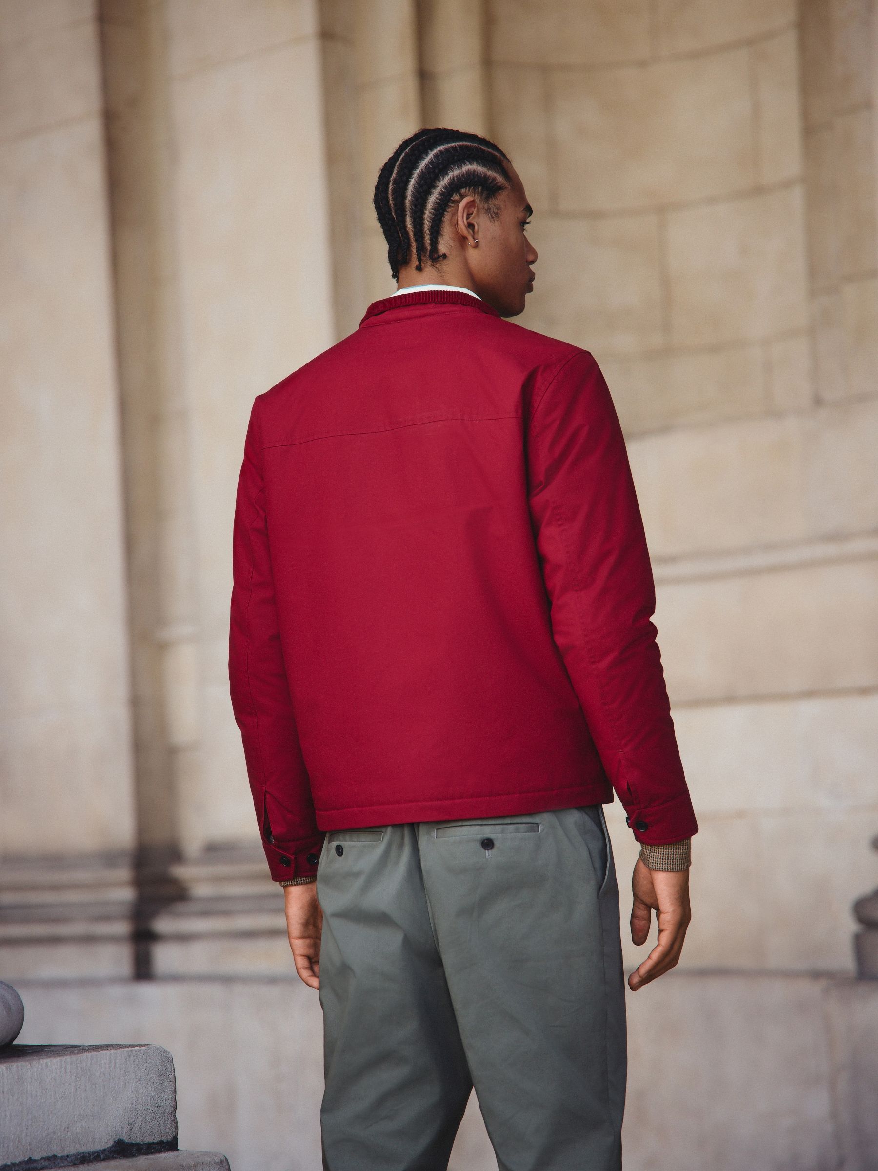 マインデニム　ハリントンジャケット　サイズ2 レッド Next：日本 レッド - ボア裏地付き 小雨防水 ハリントンジャケット