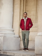 Red Borg Lined Shower Resistant Harrington Jacket - Image 3 of 14