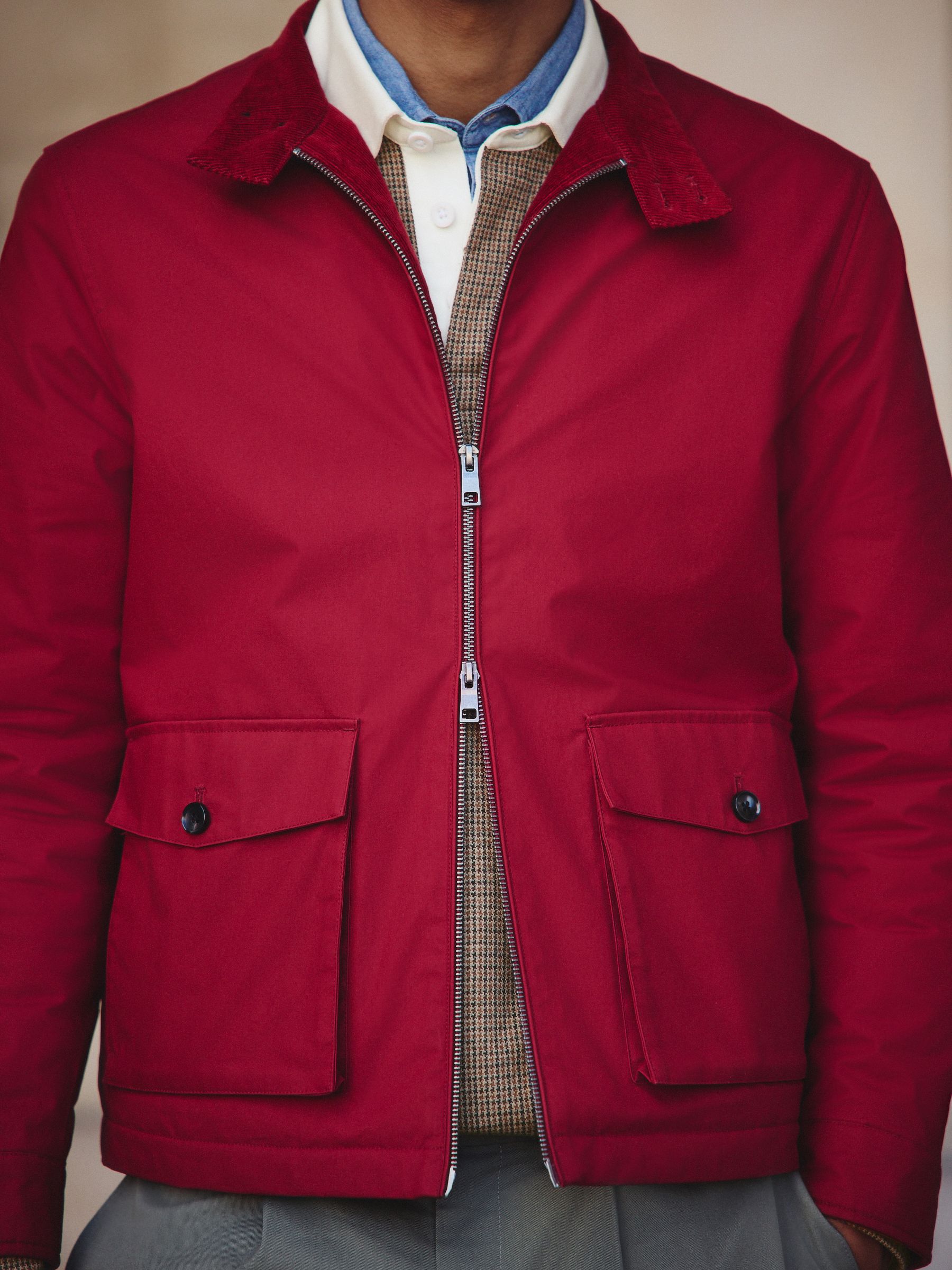 Next：日本 レッド - ボア裏地付き 小雨防水 ハリントンジャケット