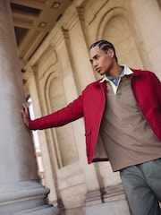 Red Borg Lined Shower Resistant Harrington Jacket - Image 5 of 14