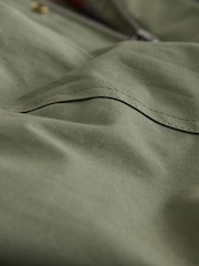 Khaki Green Waxed 4 Pocket Cord Collar Jacket - Image 8 of 11