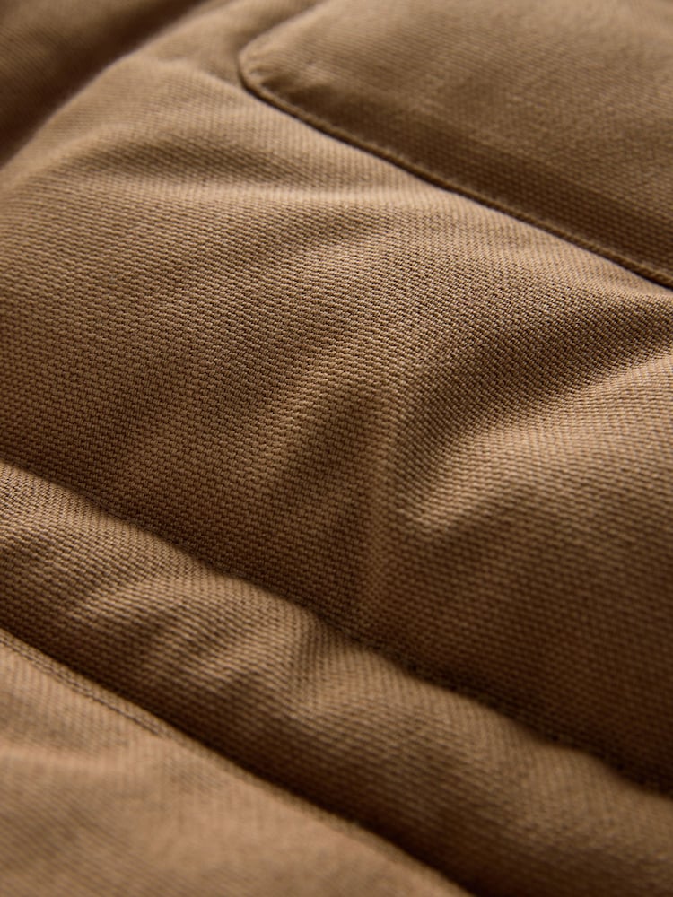 Tan Brown Canvas Worker Puffer Jacket With Borg Collar - Image 6 of 6 Tan Brown Canvas Worker Puffer Jacket With Borg Collar - Image 6 of 6