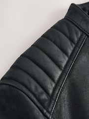 Negro - Nubuck Signature Leather Racer Jacket - Imagen 13 de 13