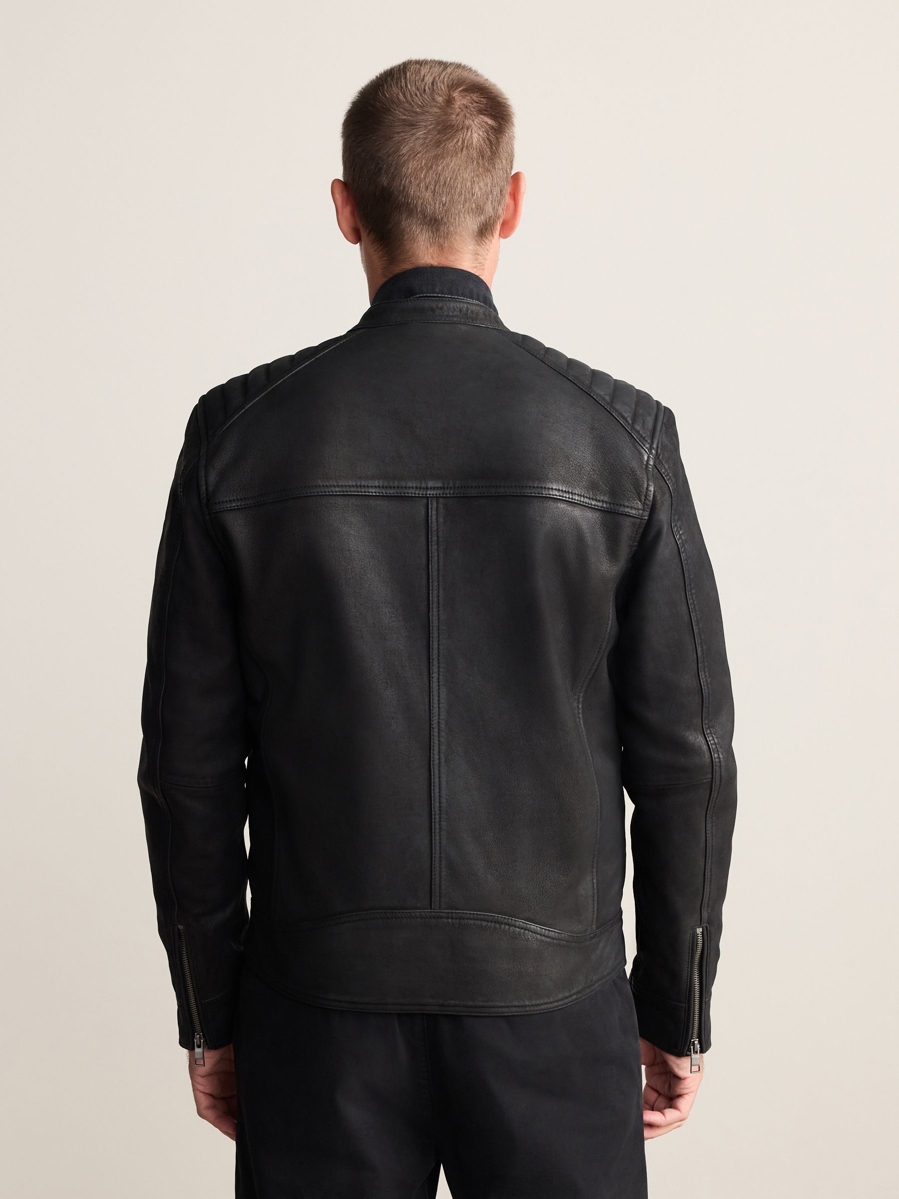 Buy Black Nubuck Signature Leather Racer Jacket from Next Romania