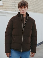 Castanho - Corduroy Puffer Jacket - Imagem 1 de 15