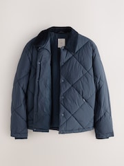 Navy Blue Diamond Quilted Padded Jacket - Image 10 of 13