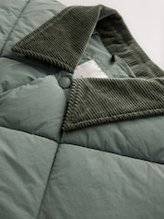 Khaki Green Diamond Quilted Padded Jacket - Image 3 of 5