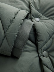 Khaki Green Diamond Quilted Padded Jacket - Image 4 of 5