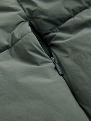 Khaki Green Diamond Quilted Padded Jacket - Image 5 of 5