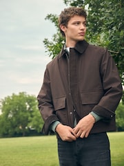 Brown Waxed Corduroy Collar Jacket - Image 1 of 16