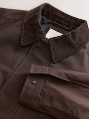 Brown Waxed Corduroy Collar Jacket - Image 13 of 16