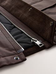 Brown Waxed Corduroy Collar Jacket - Image 14 of 16