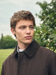 Brown Waxed Corduroy Collar Jacket - Image 8 of 16