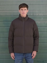 Brown ThermoGen Shower Resistant Funnel Puffer Jacket - Image 1 of 13