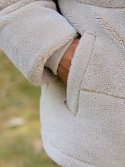 Ecru Borg Funnel Puffer Jacket - Image 6 of 12