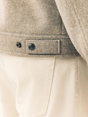 Grey Wool Blend Borg Lined Trucker Jacket - Image 5 of 9