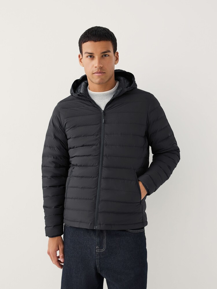 Black ThermoGen Down Filled Packable Puffer Coat - Image 1 of 12
