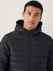 Black ThermoGen Down Filled Packable Puffer Coat - Image 3 of 12