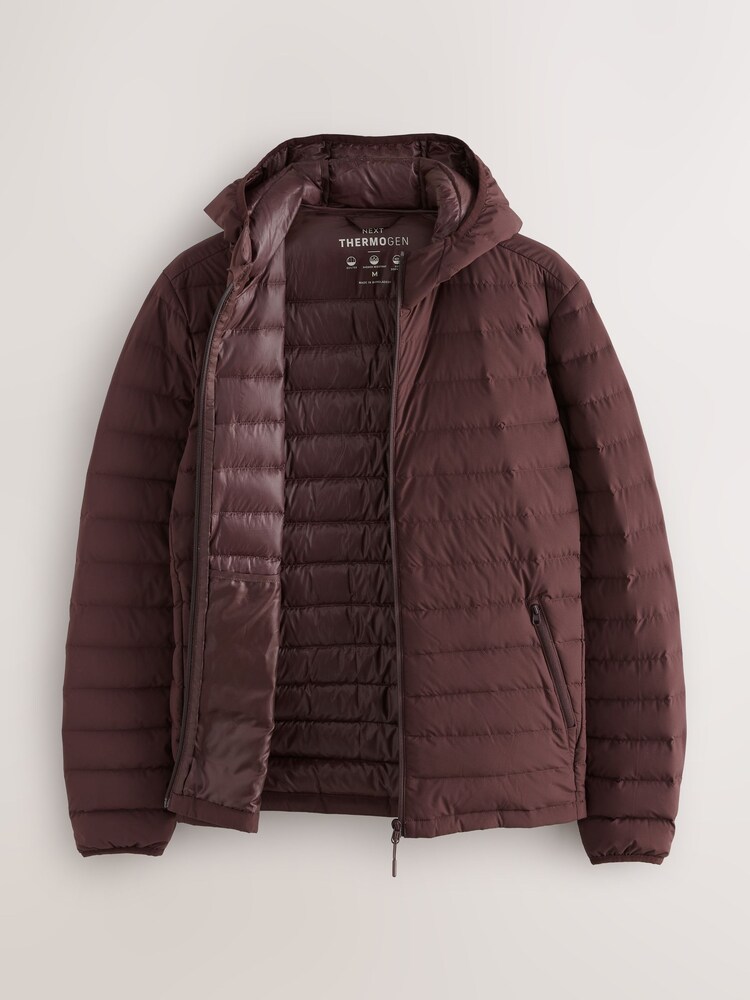 Burgundy Red ThermoGen Down Filled Packable Puffer Coat - Image 2 of 7
